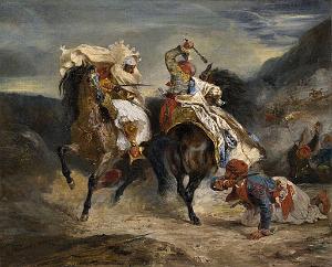 EUGENE DELACROIX-1826 COMBAT DE GIAOUR ET HASSAN